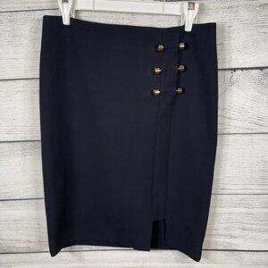 Versace Collection Vintage Business Navy Wool Skirt Size 6